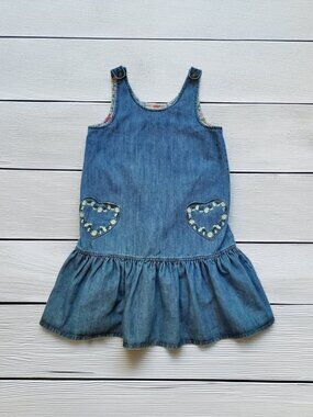 Mini Boden Jean Heart Dress Size 10-11y